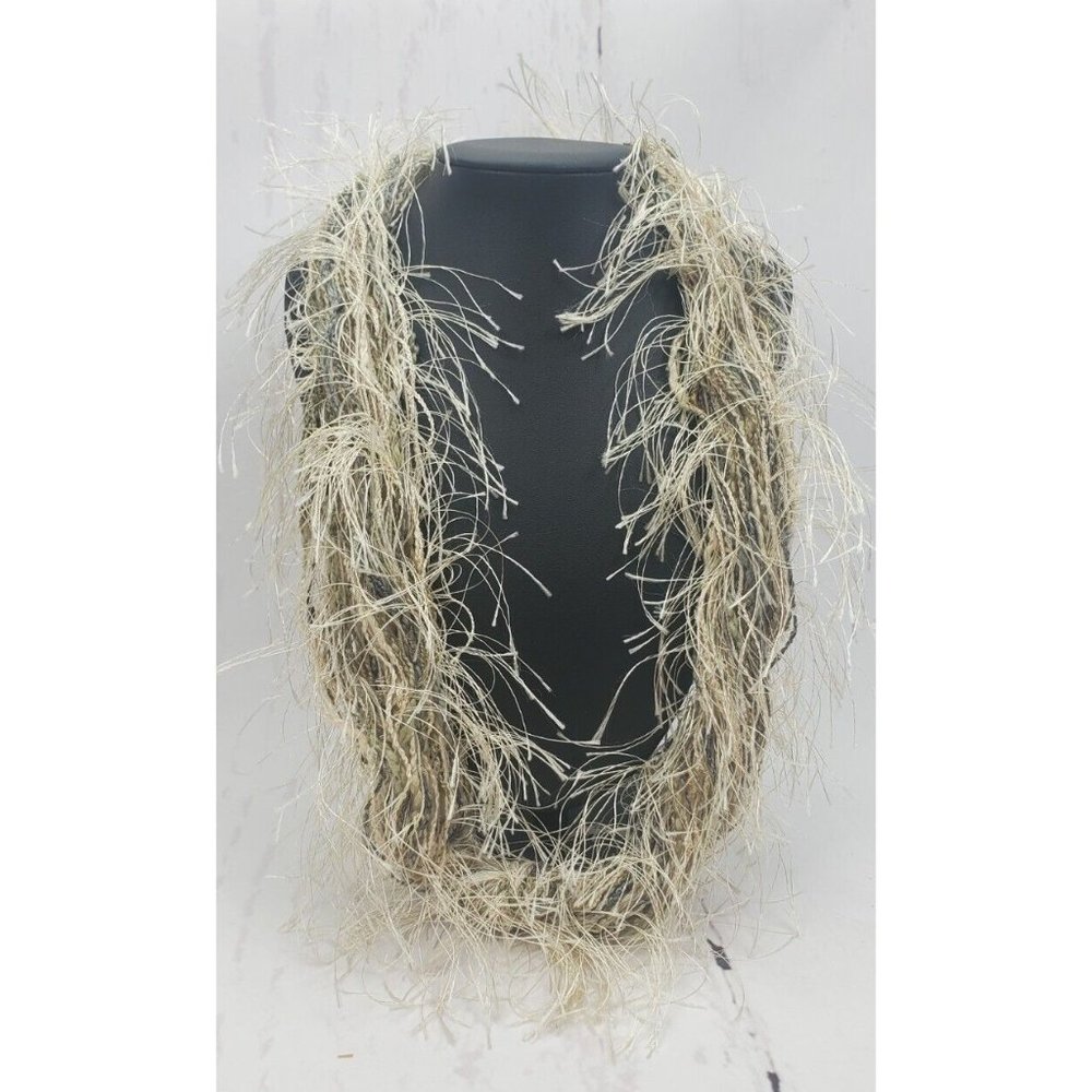 Vintage Lightweight Yarn Thread Scarf Necklace Earthly 27" Barrel Closure